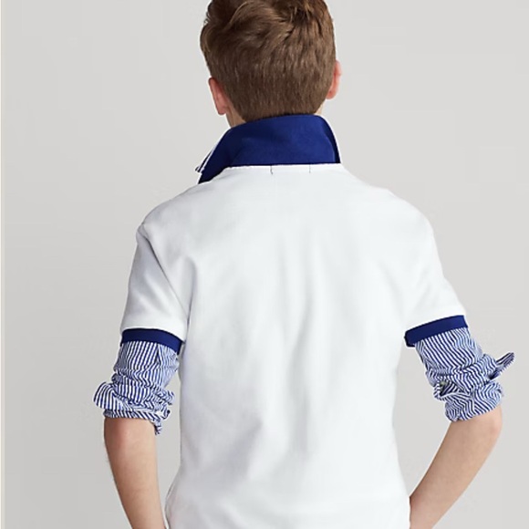 Polo by Ralph Lauren White and Blue Collar Shirt - Picture 2 of 7